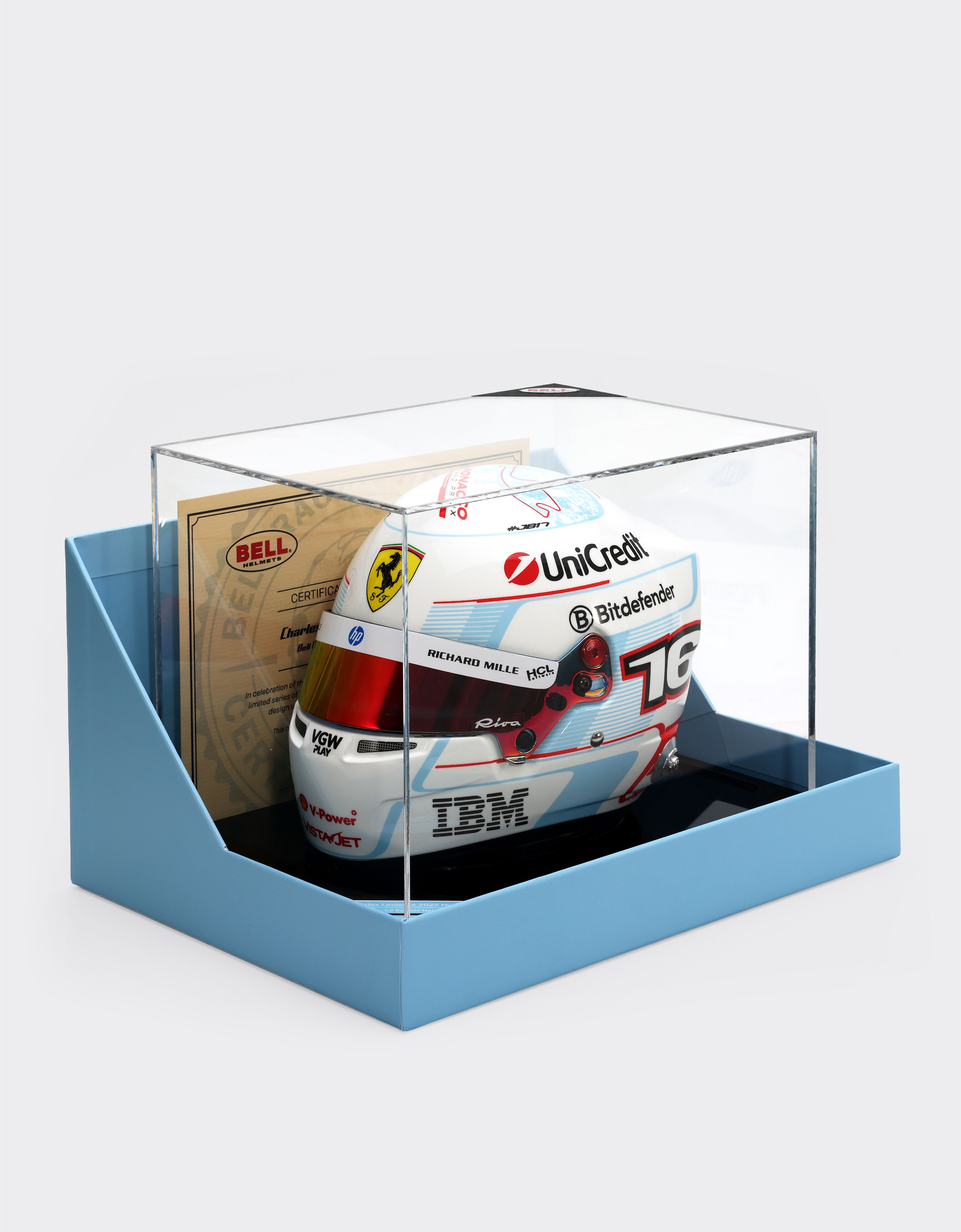 Ferrari Mini casco Charles Leclerc Monaco Special Edition 2025 in scala 1:2 MULTICOLORE LA07Uf