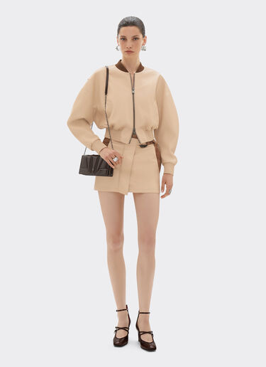 Ferrari Mini skirt in nappa and suede Chalk 22590f