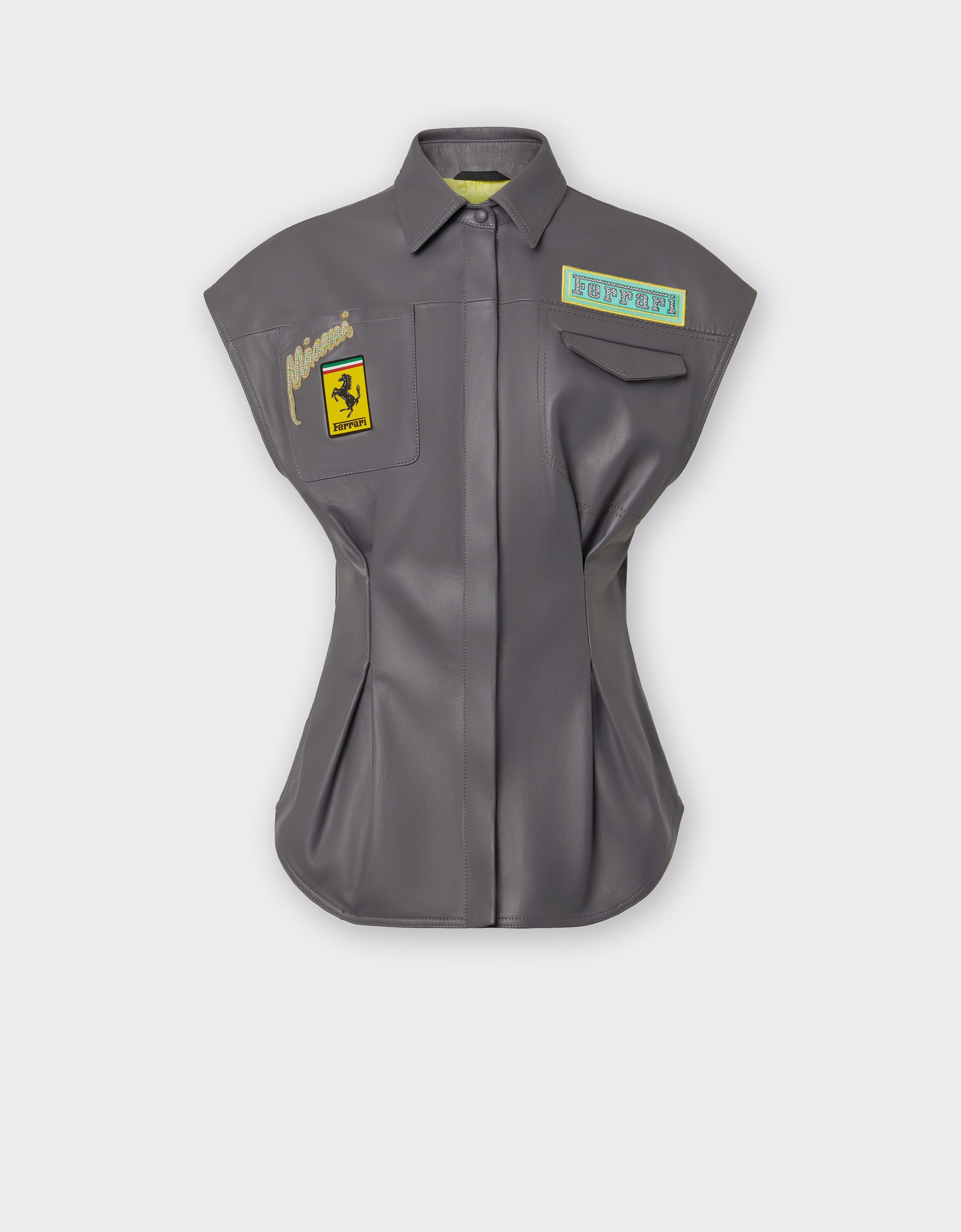 Ferrari Miami Collection vest in nappa leather Dark Grey 21239f