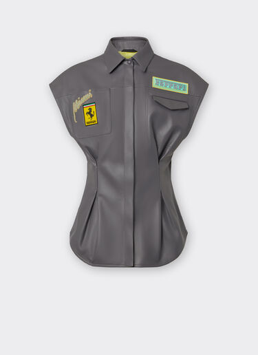 Ferrari Miami Collection vest in nappa leather Dark Grey 21239f