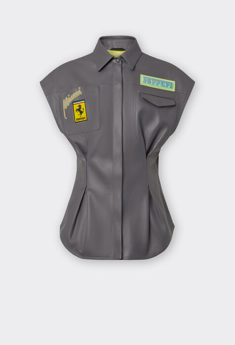 Ferrari Miami Collection vest in nappa leather Dark Grey 21252f