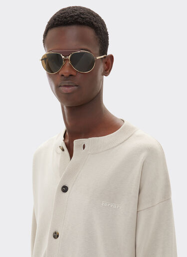 Ferrari Cotton and silk cardigan Ecru 21995f