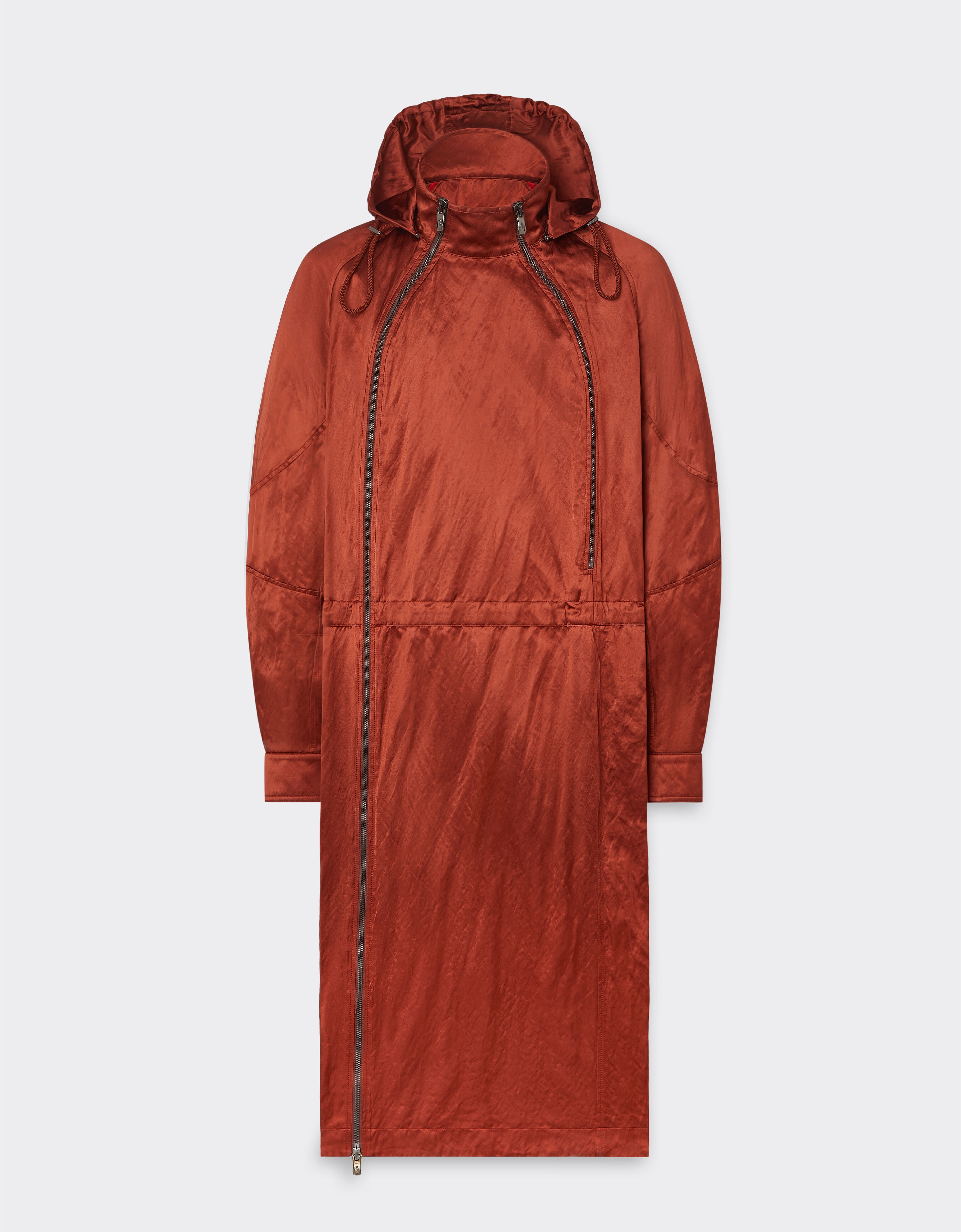 Ferrari Parka jacket in crinkle satin Rust 20746f