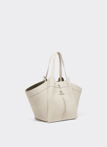 Ferrari Large tote bag in nubuck leather Ecru 22298f