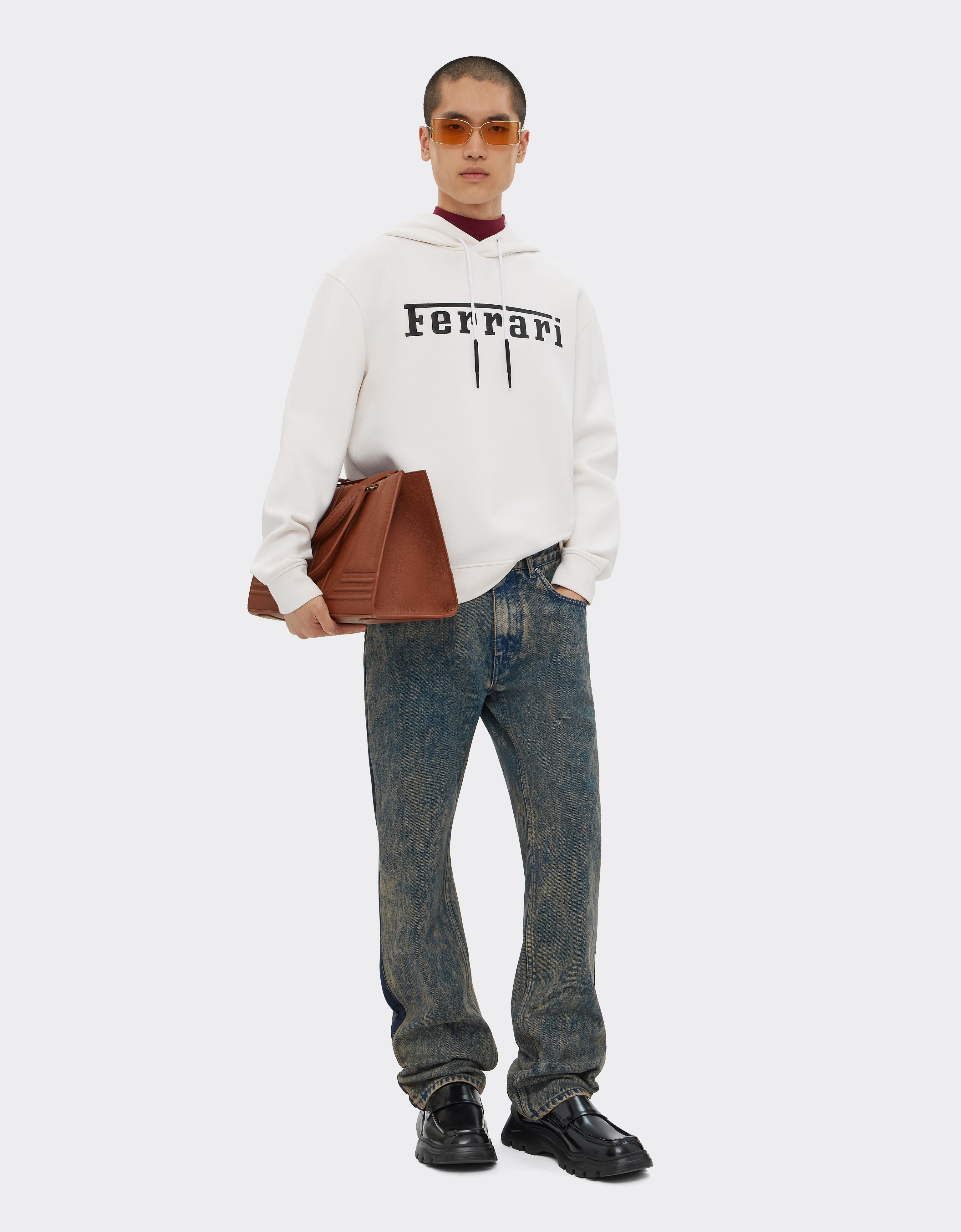 Boston bag in textured leather in Hide | Ferrari®