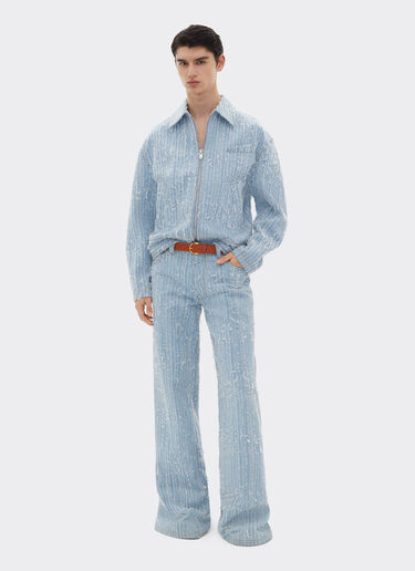 Ferrari Five-pocket trousers in frayed faded denim Light Denim 22190f