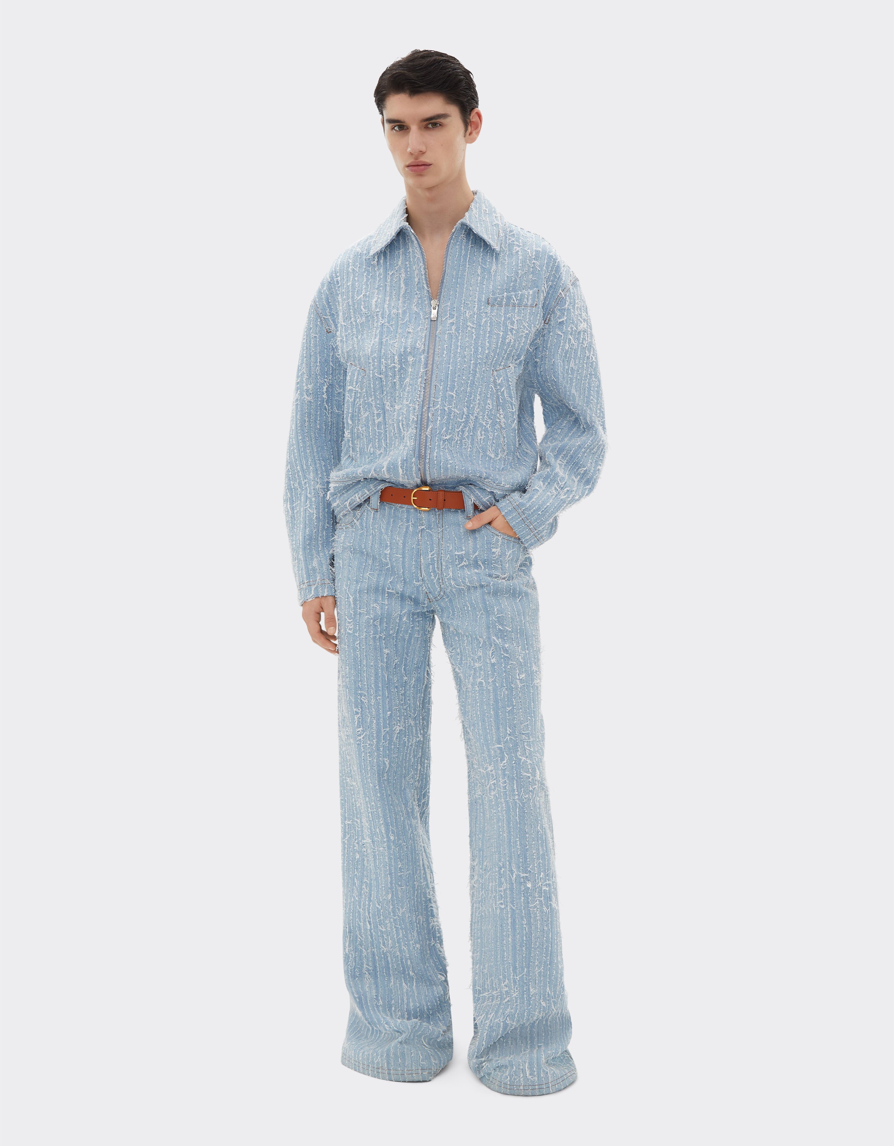 Ferrari Five-pocket trousers in frayed faded denim Light Denim 22190f
