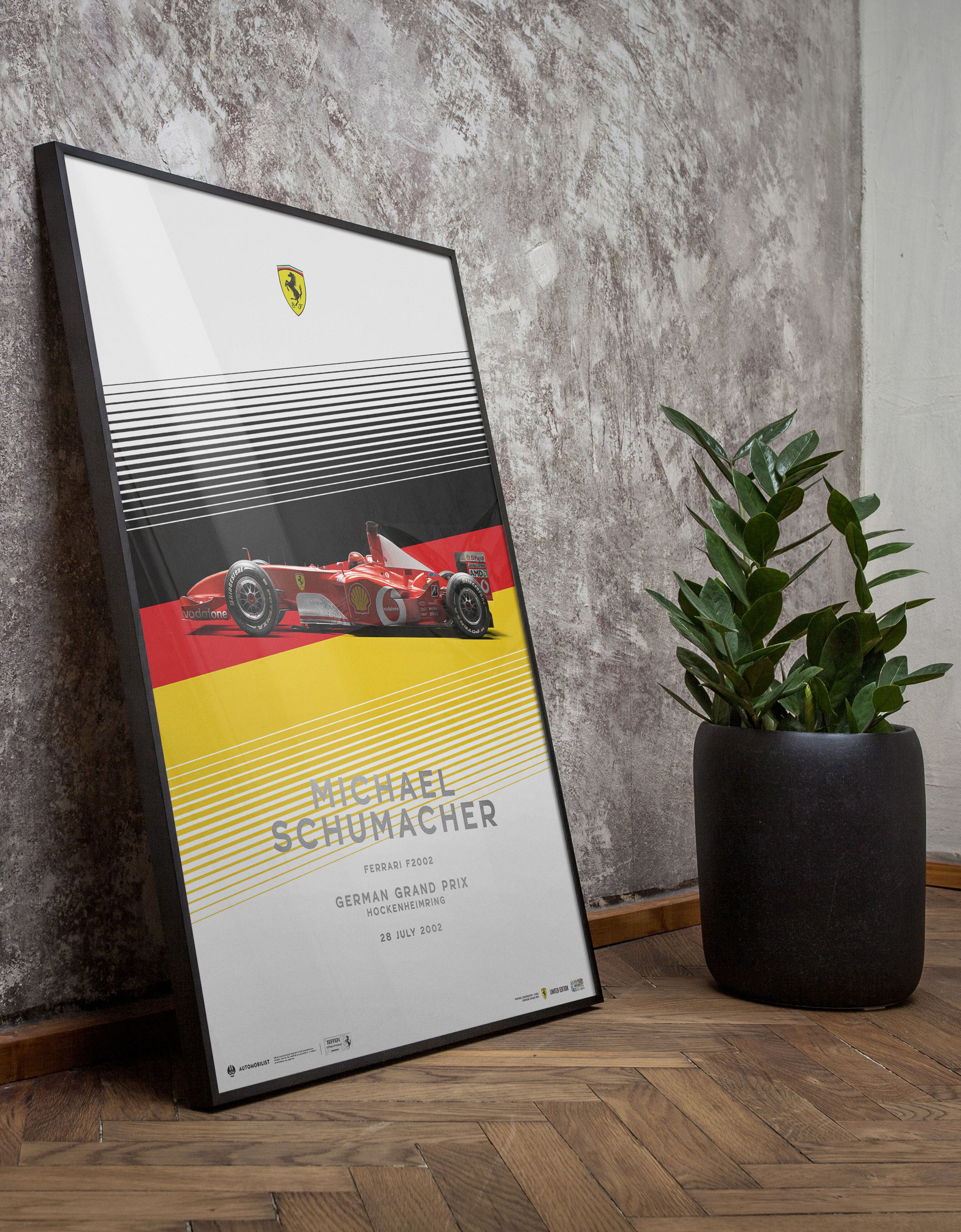Poster ufficiale Ferrari F2002 Michael Schumacher GP Hockenheim Ferrari Poster ufficiale Ferrari F2002 Michael Schumacher GP Hockenheim Multicolore LE0P0643EXT0001f