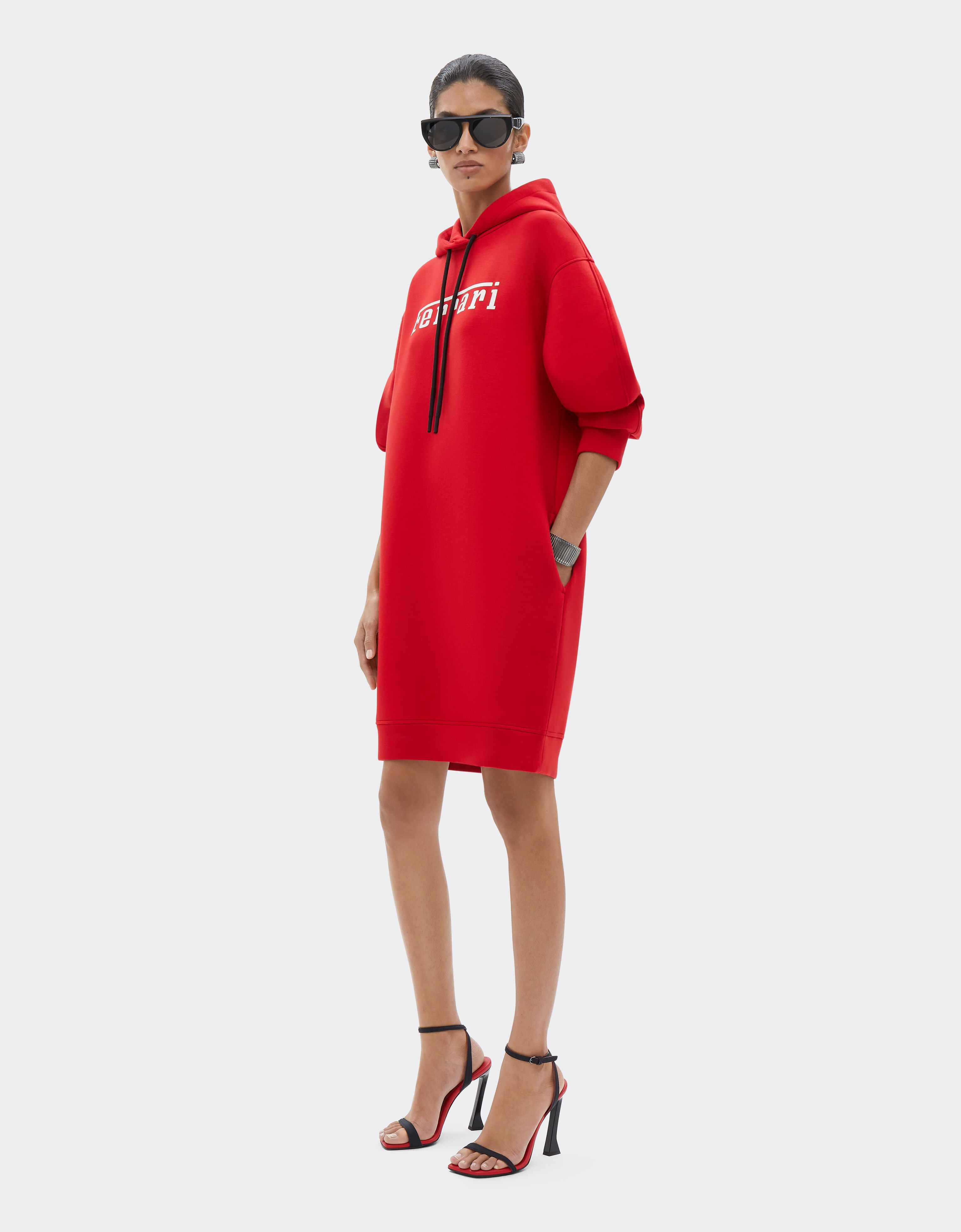 Ferrari Cotton sweatshirt dress with Ferrari logo Racing red 48734f