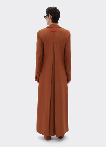 Ferrari Coat in linen and viscose gabardine Tabacco 22087f