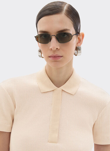 Ferrari Piquet polo shirt with embroidered Ferrari logo Powder Pink 50104f