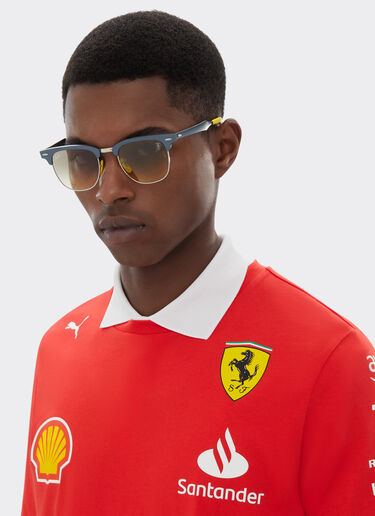 Ferrari Ray-Ban for Scuderia Ferrari RB3807M in blue metal with grey gradient lens Blu Scozia F1513f