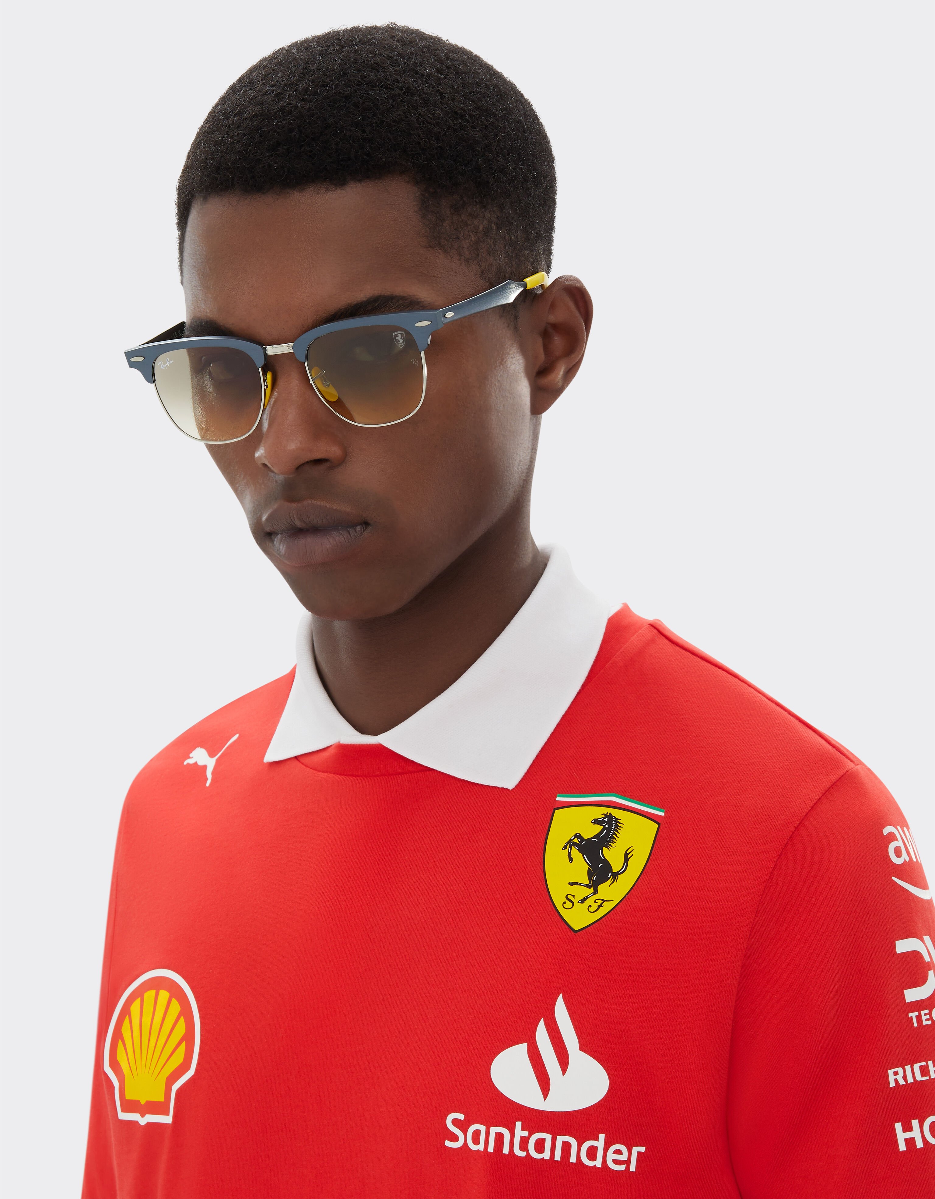 Ferrari Ray-Ban for Scuderia Ferrari RB3807M in blue metal with grey gradient lens Blu Scozia F1513f