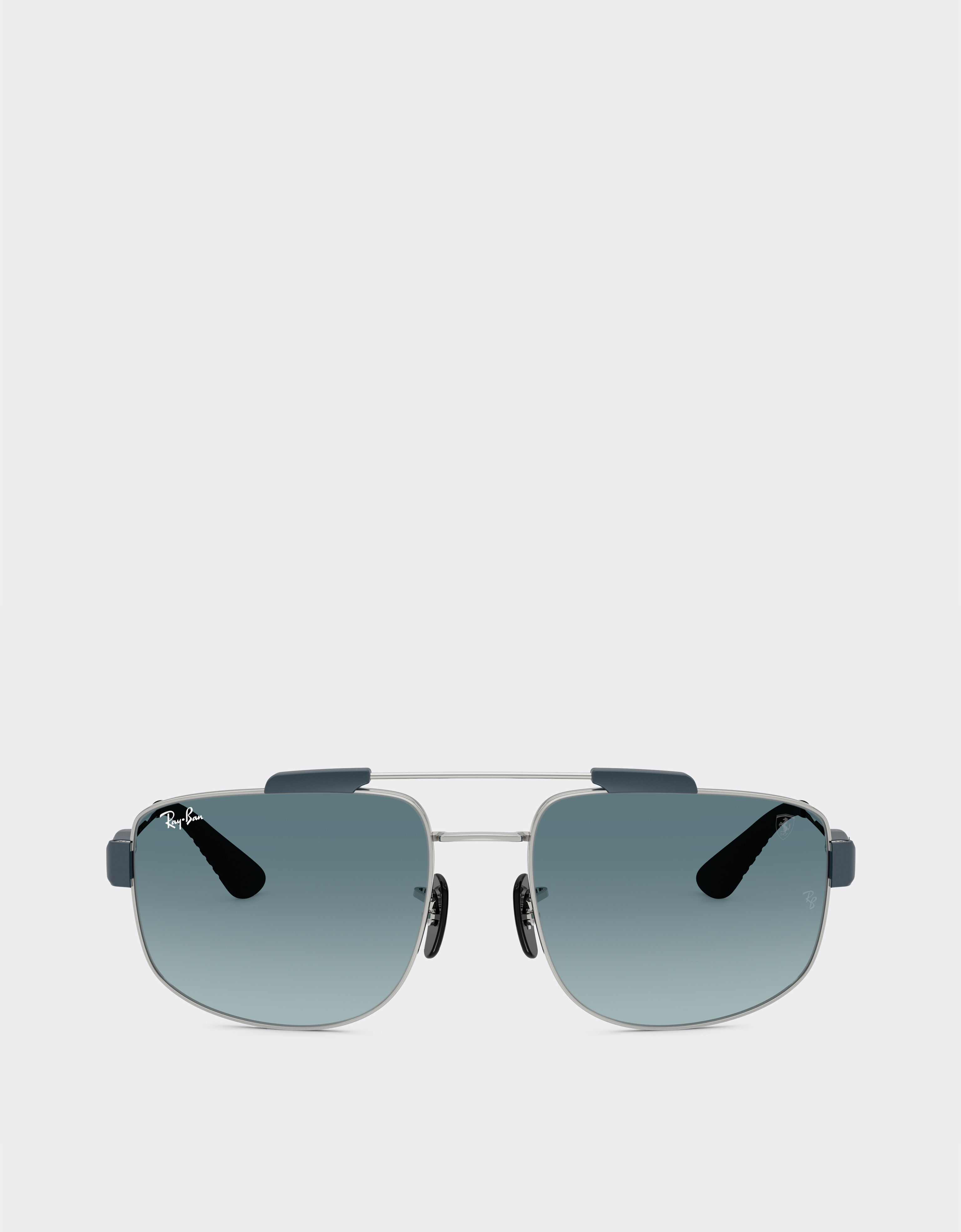 Ferrari Ray-Ban for Scuderia Ferrari RB3789M in silver metal with grey gradient blue lenses Silver LA0JMf