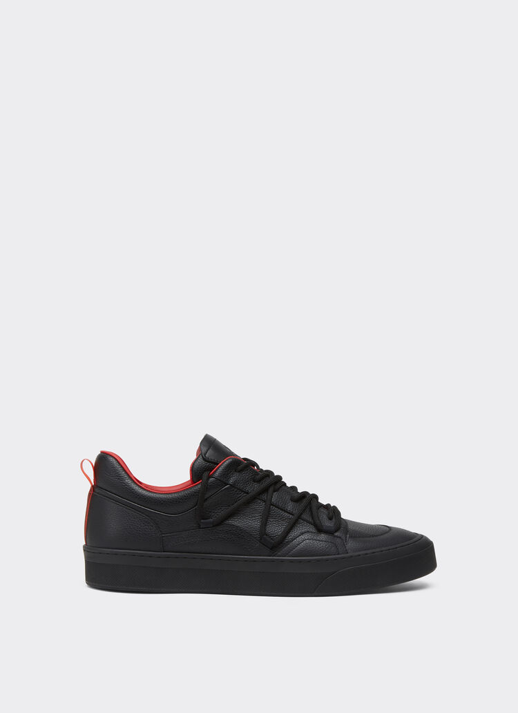Ferrari leather trainers in Black for Men | FerrariÂ®