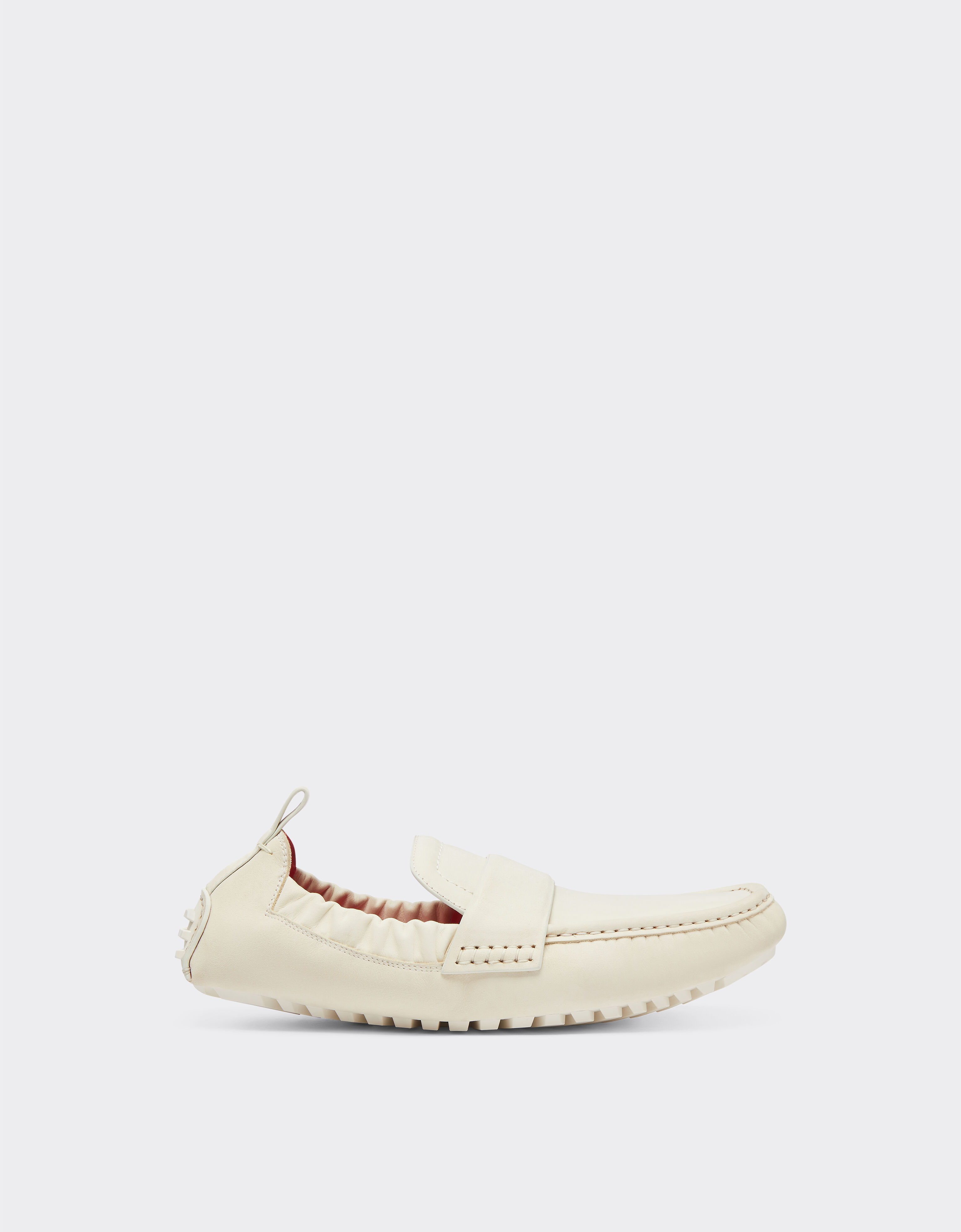 Ferrari Driver loafers in nubuck leather Ecru 22034f