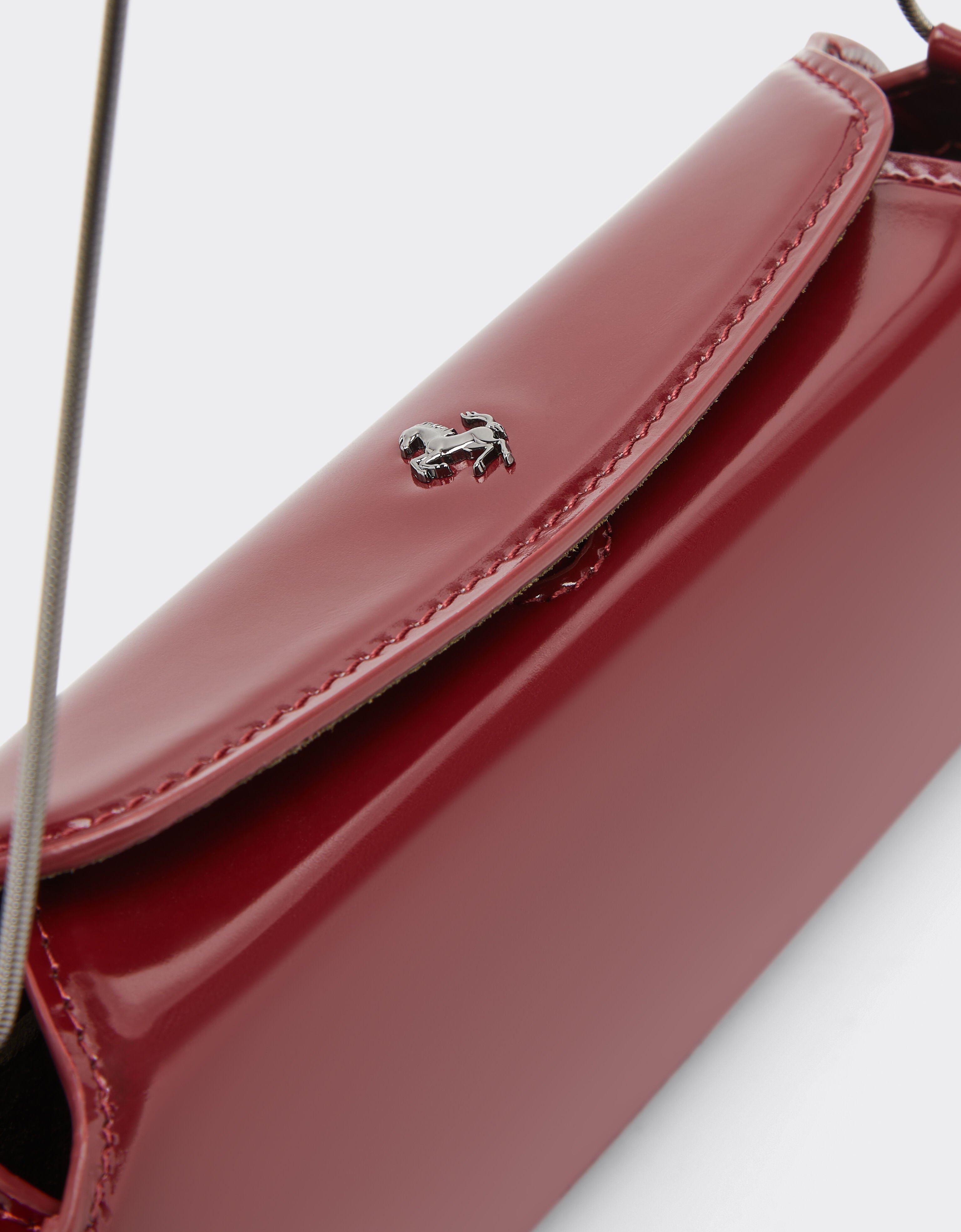 Ferrari Ferrari Dino leather wallet with shoulder strap Cherry 49275f