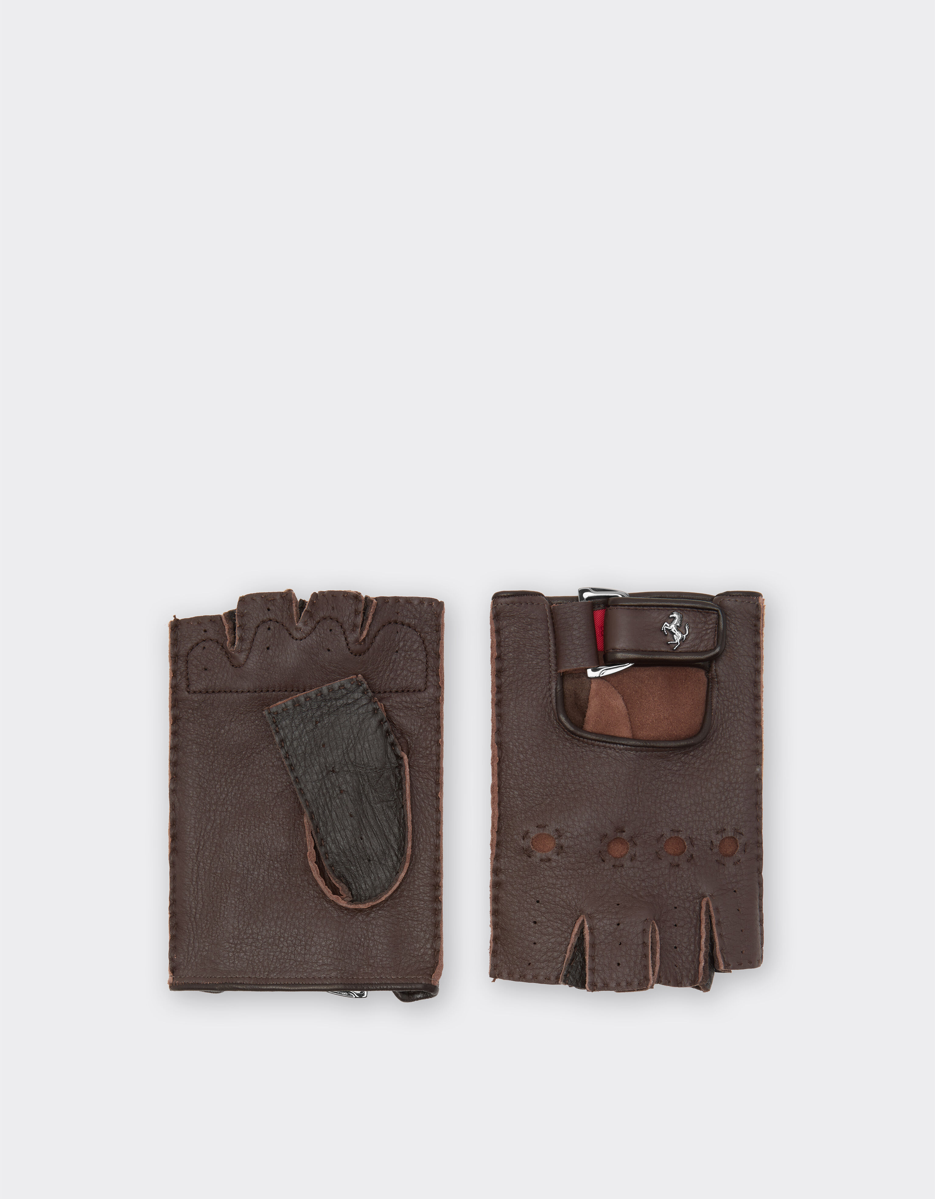 Ferrari Gants de conduite en cuir sans doigts Tabac 47148f