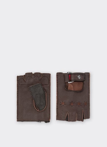 Gants de conduite en cuir sans doigts Ferrari Gants de conduite en cuir sans doigts Tabac 47148f