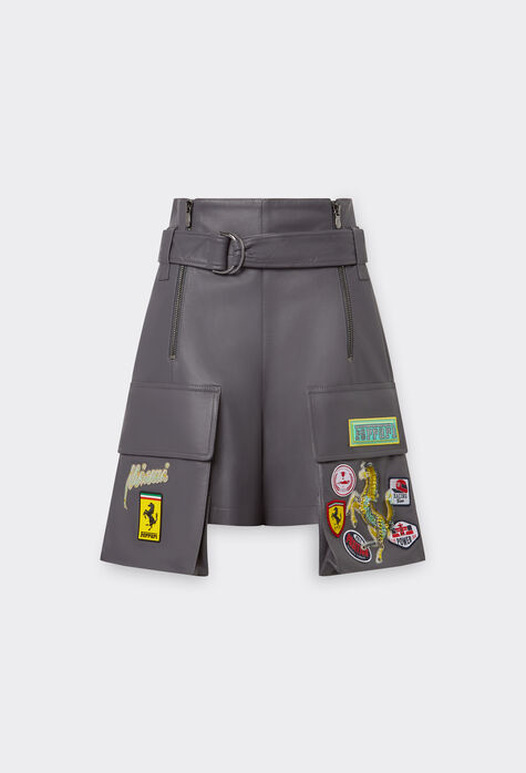 Ferrari Miami Collection shorts in nappa leather Dark Grey 21252f