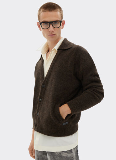 Ferrari Alpaca and merino woolcardigan Dark Brown 21063f