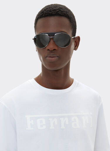 Cotton T-shirt with Ferrari logo Ferrari Cotton T-shirt with Ferrari logo White CJNTH0006JCO0045f
