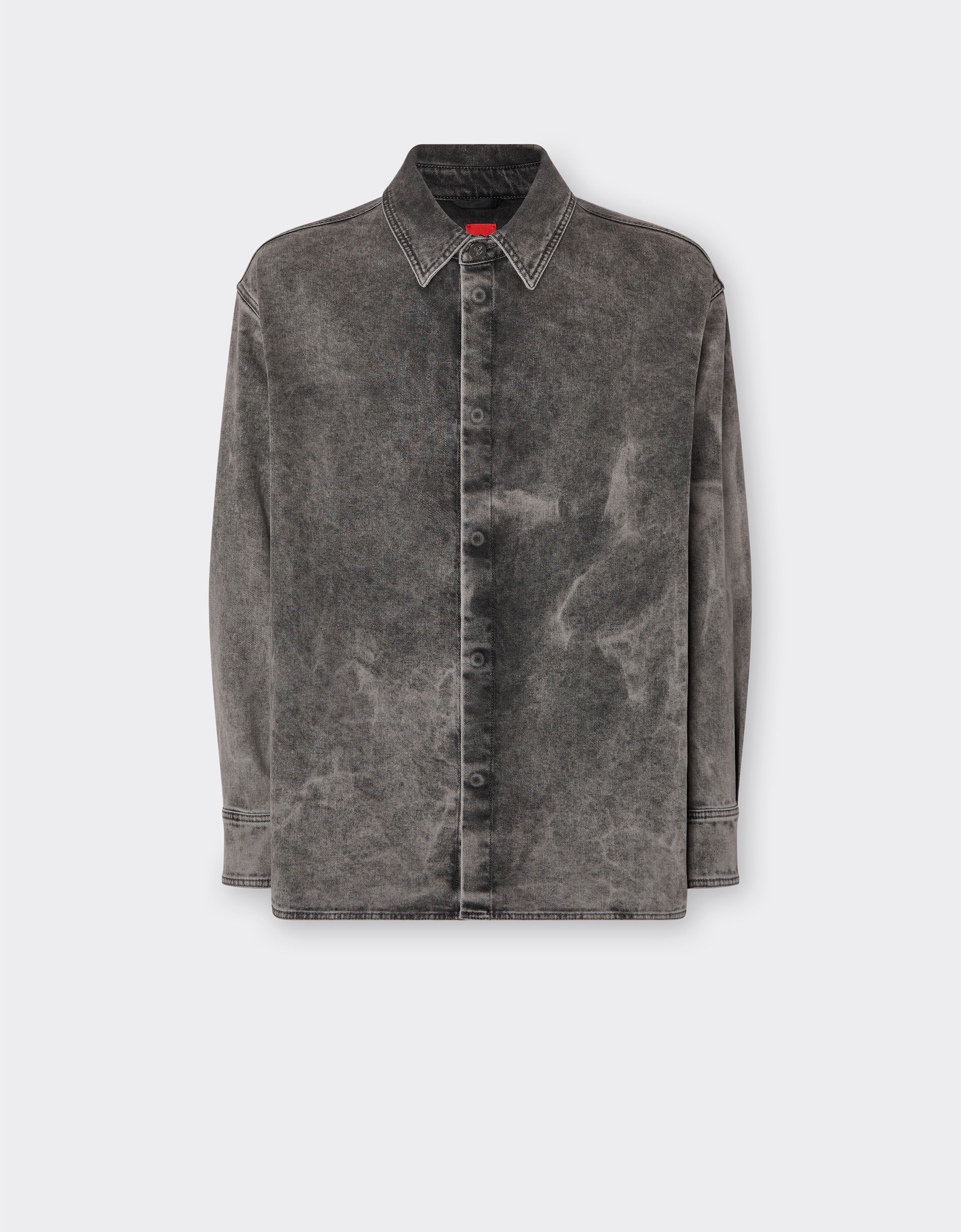 Tie-dye denim shirt in Black | Ferrari®