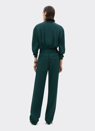 Ferrari Hammered satin jumpsuit Verde militar 21006f