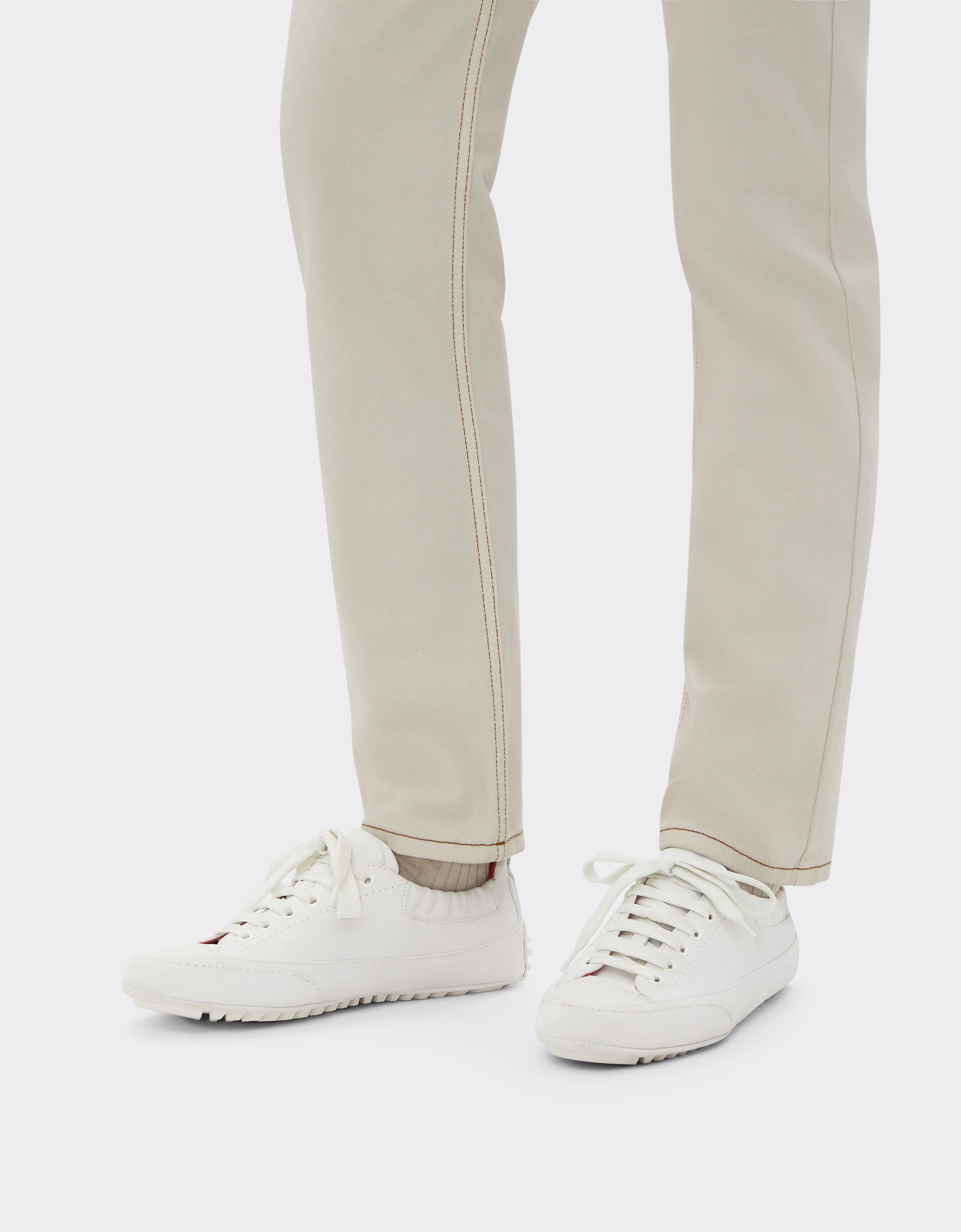 Ferrari Driving trainers in nubuck leather Optical White 22037f
