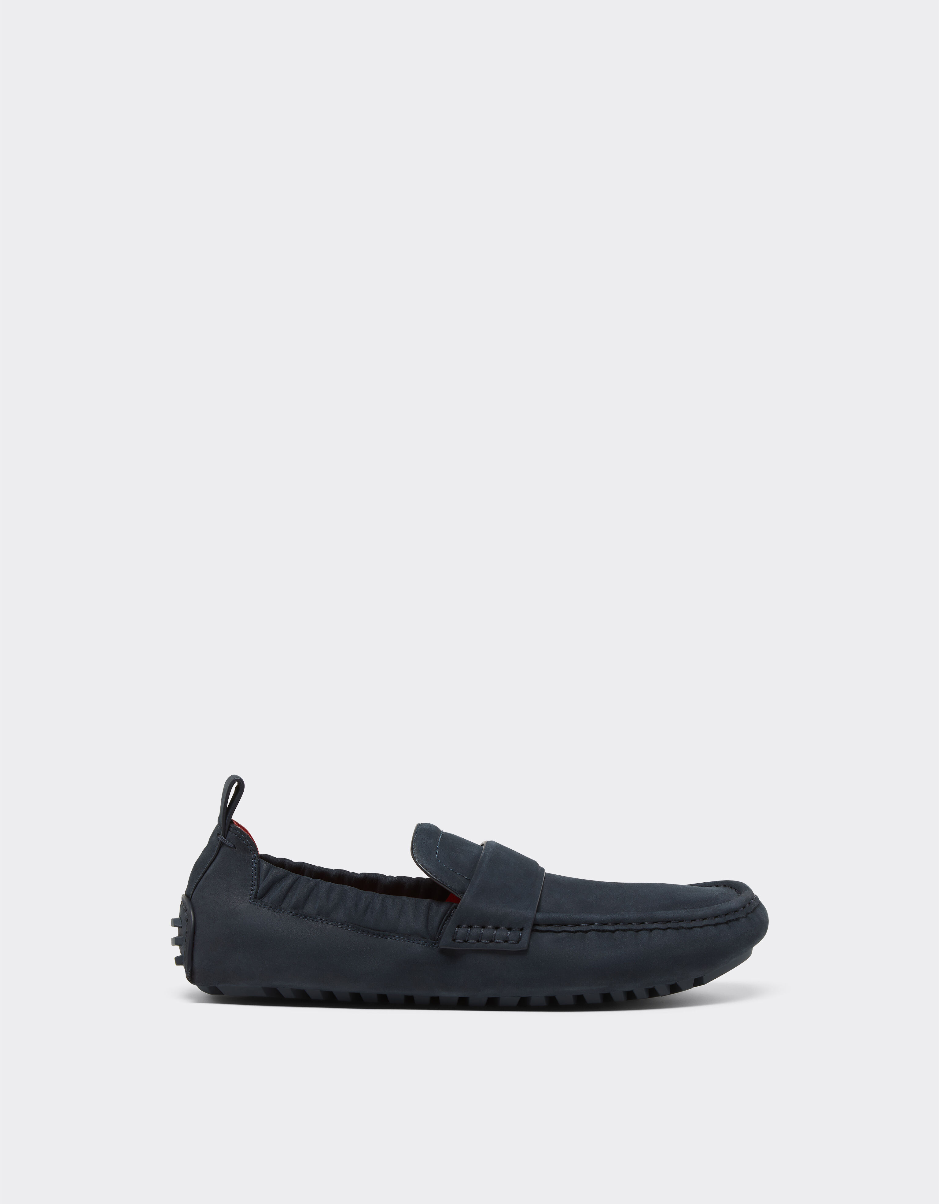 Ferrari Driver loafers in nubuck leather Navy 22034f
