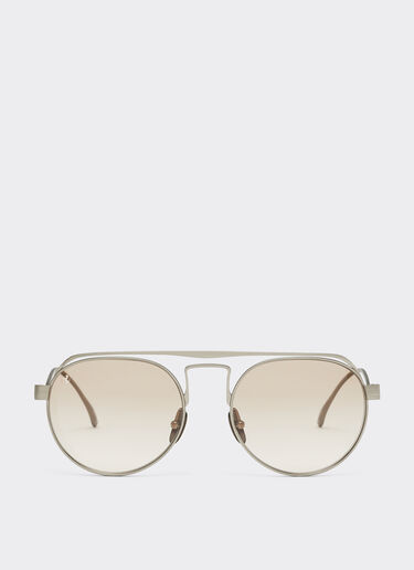 Ferrari Ferrari sunglasses in brushed graytitanium with brown gradient lenses Ingrid LA0EMf