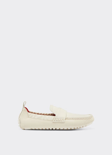 Ferrari Driver loafers in nubuck leather Ecru 22034f