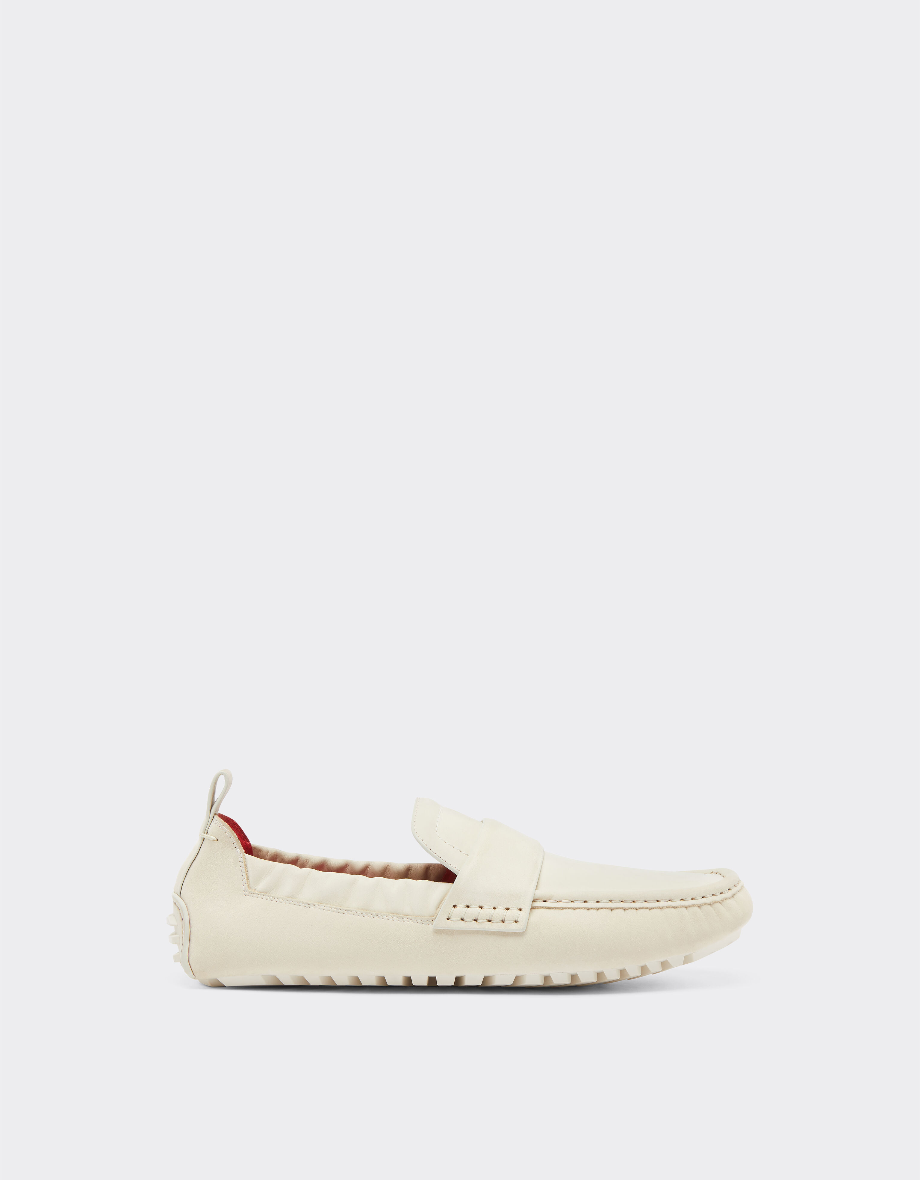 Ferrari Driver loafers in nubuck leather Ecru 22034f