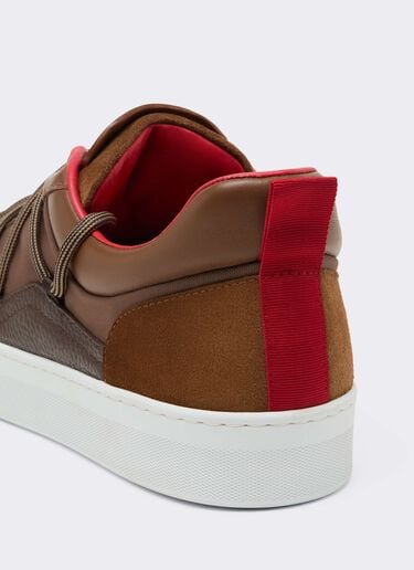 Low-top trainers in smooth and suede leather Ferrari Low-top trainers in smooth and suede leather Caffè CSMLT0006XA00015f