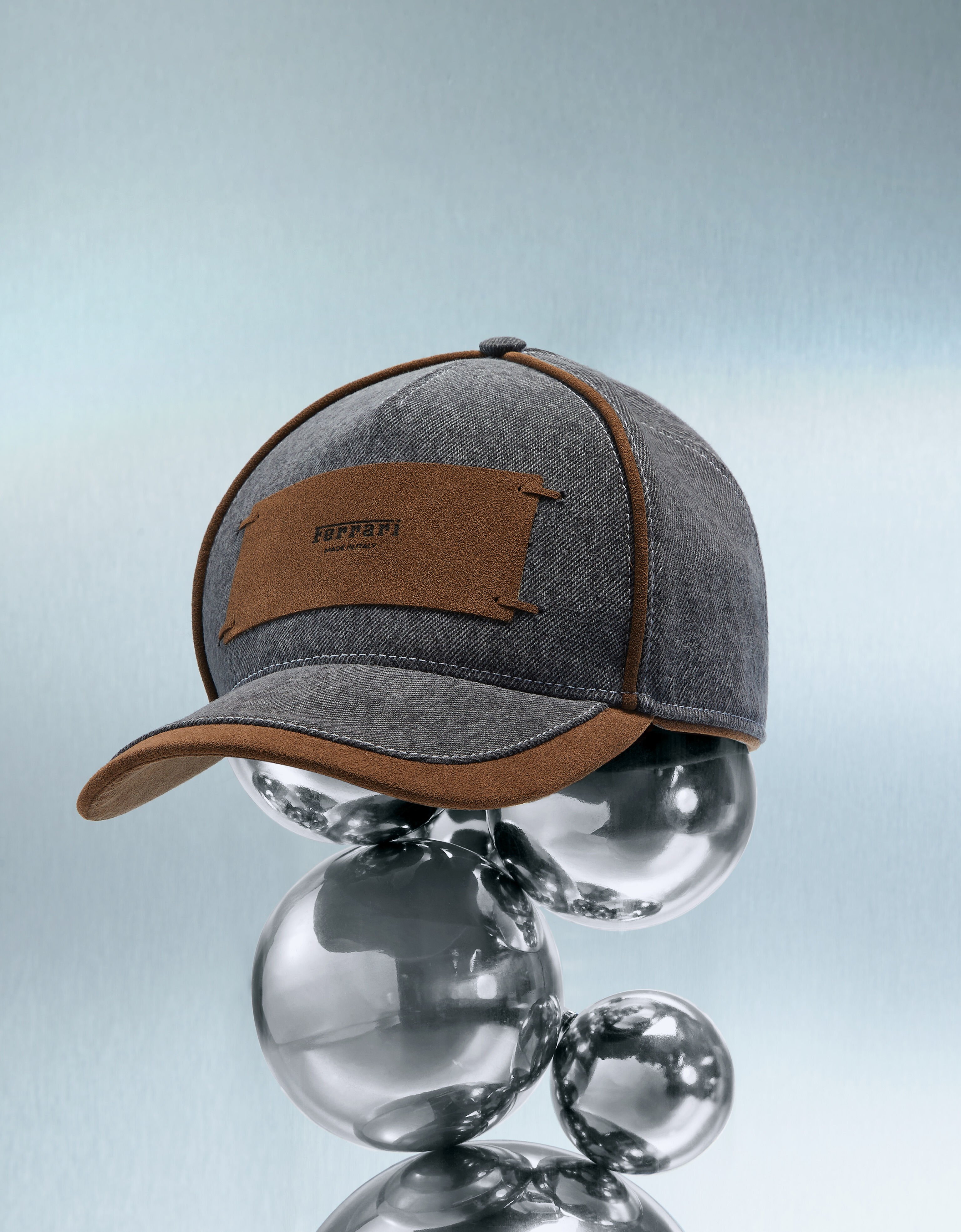 Ferrari Denim and Alcantara®baseball cap Granite Gray 50186f