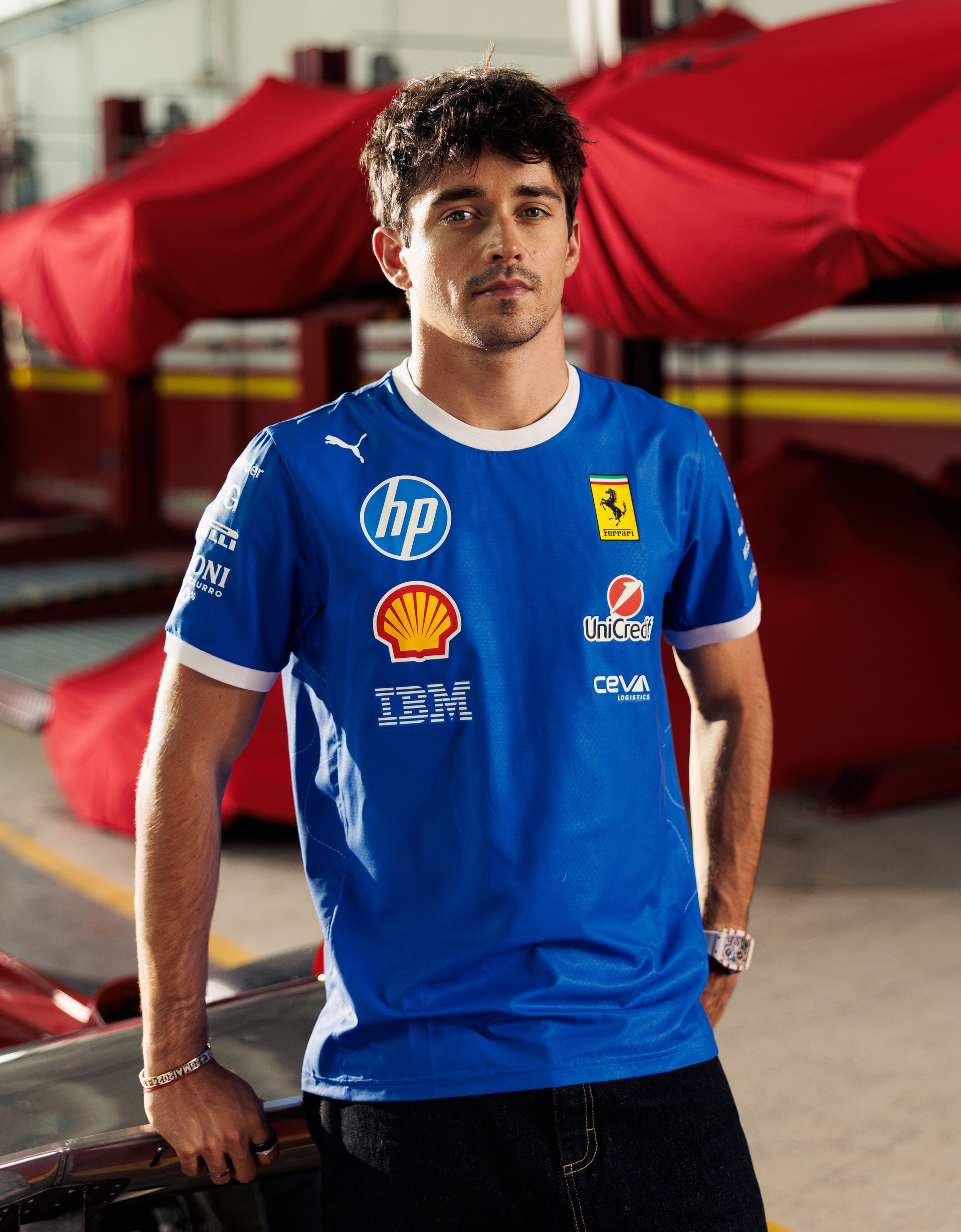Ferrari Puma for Scuderia Ferrari HP 2025 Monza Limited Edition Replica T-shirt Blu Scozia LA0AEf