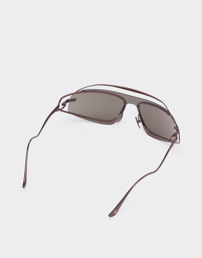 Ferrari Ferrari sunglasses in brown titanium with gold-tone mirror brown shield Brown LA02Xf