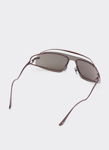 Ferrari Ferrari sunglasses in brown titanium with gold-tone mirror brown shield Brown LA02Xf