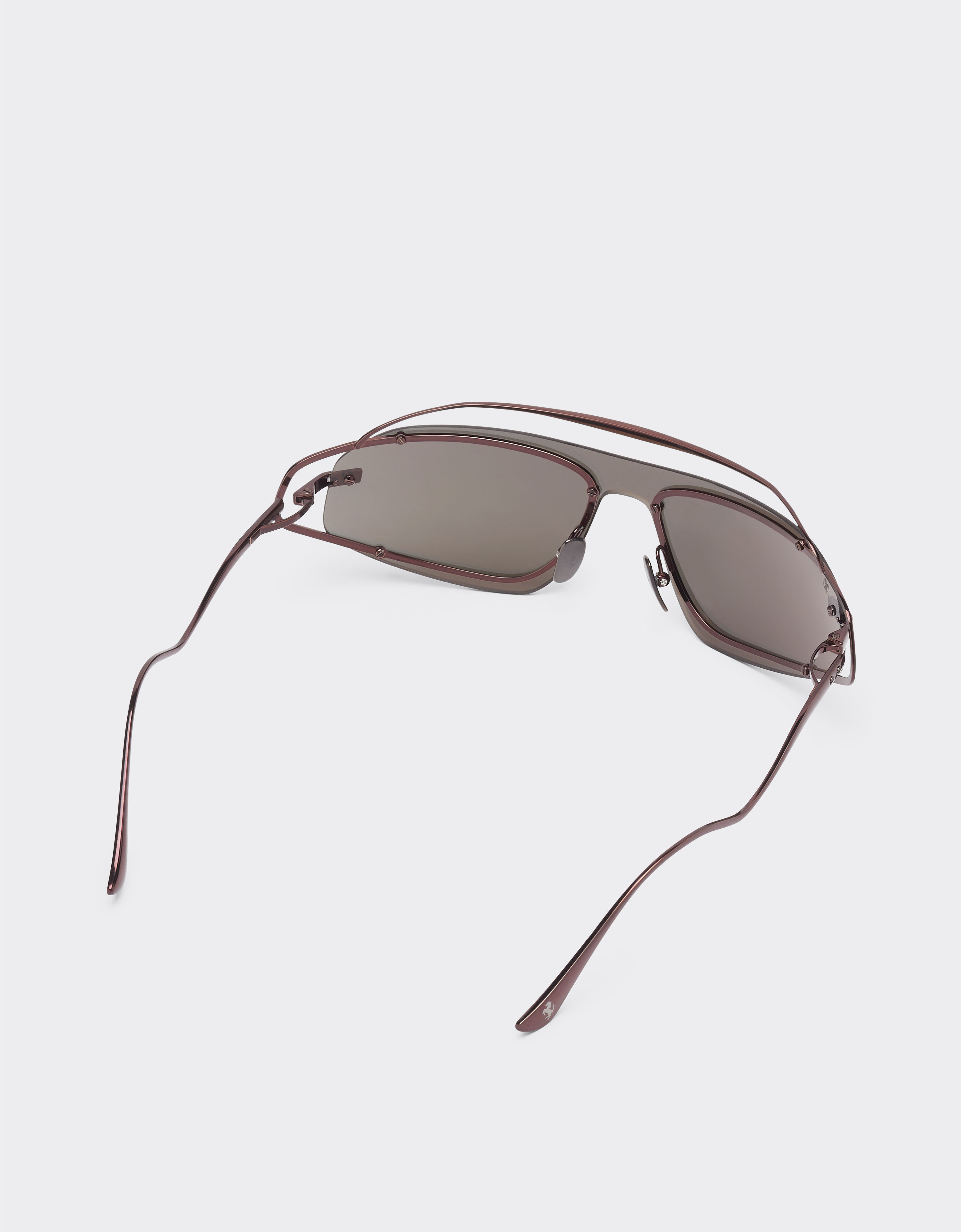 Ferrari Ferrari sunglasses in brown titanium with gold-tone mirror brown shield Brown LA02Xf