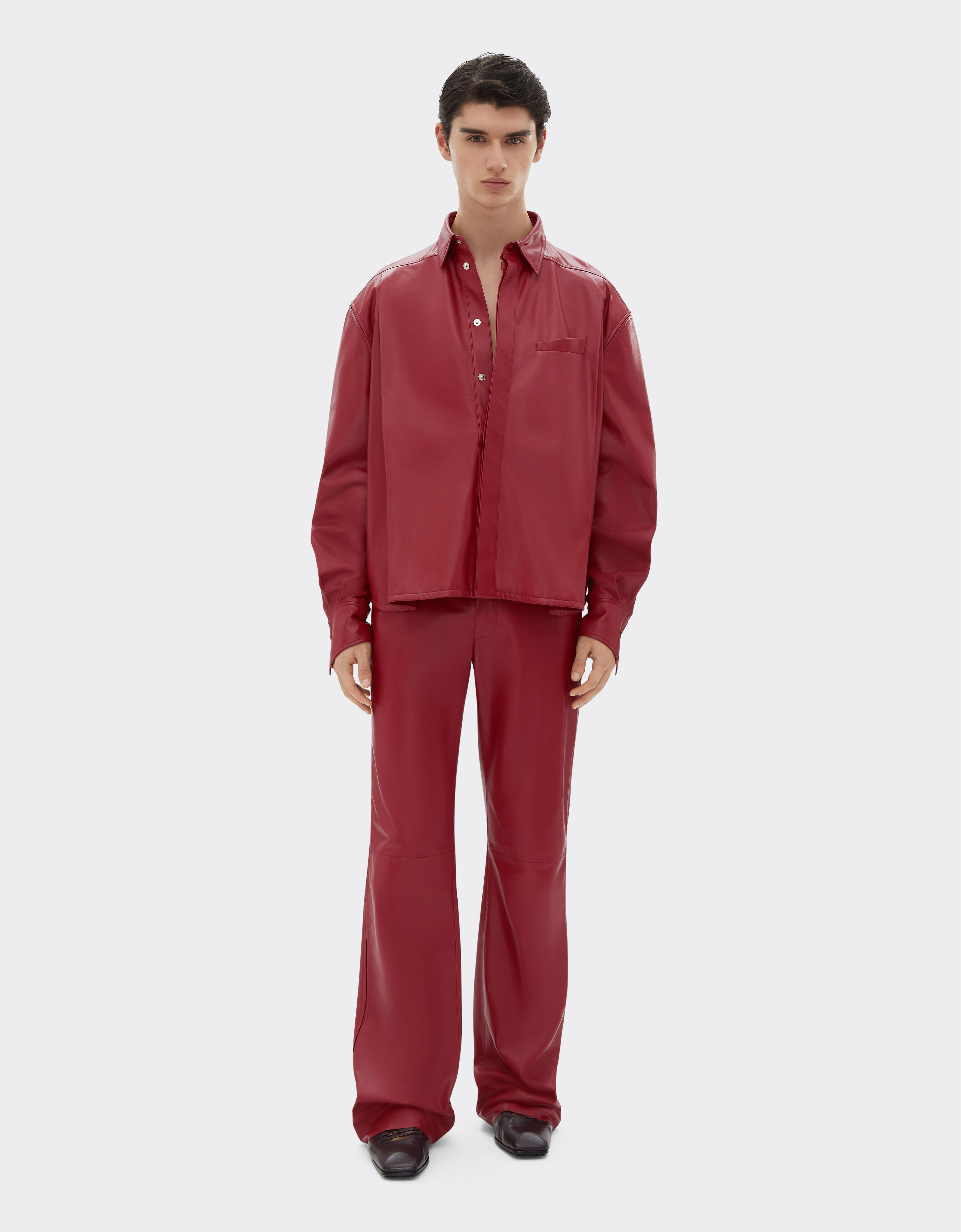 Ferrari Trousers in draped nappa leather Maison Red 22105f
