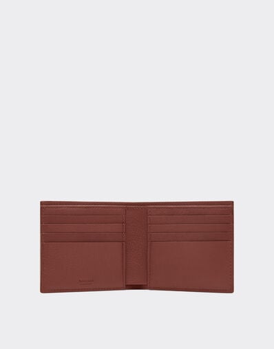 Ferrari Leather wallet with diagonal stitching Espresso 49219f