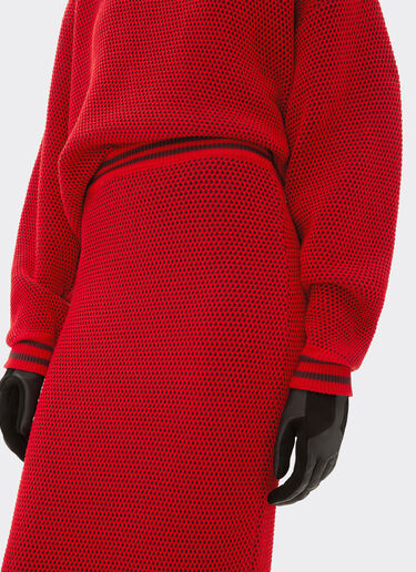 Ferrari Longuette skirt in cotton yarn Rosso Dino 48486f