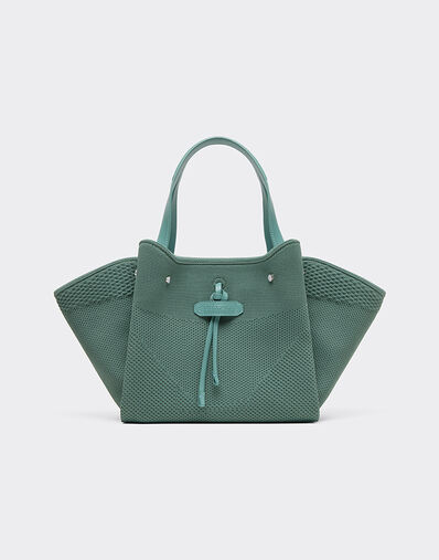 Ferrari Ferrari small tote bag in mesh and leather Granite Green 50416f