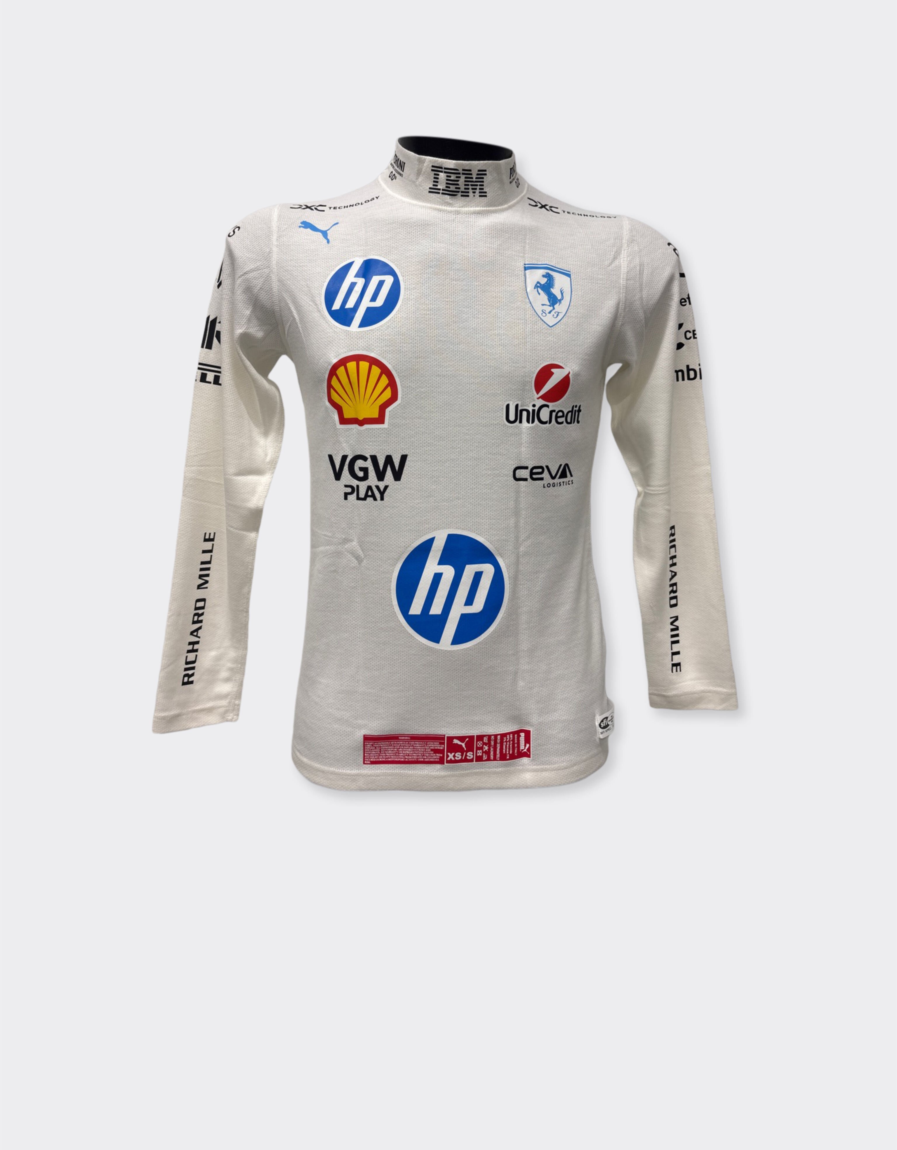 Ferrari Charles Leclerc Puma racing undersuit for Scuderia Ferrari Optical White LA093f