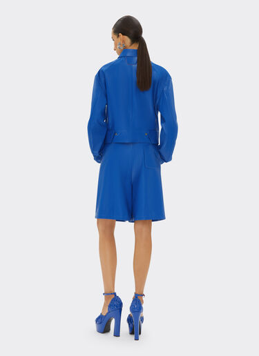 Ferrari Bomber jacket in liquid leather Klein Blue 21883f
