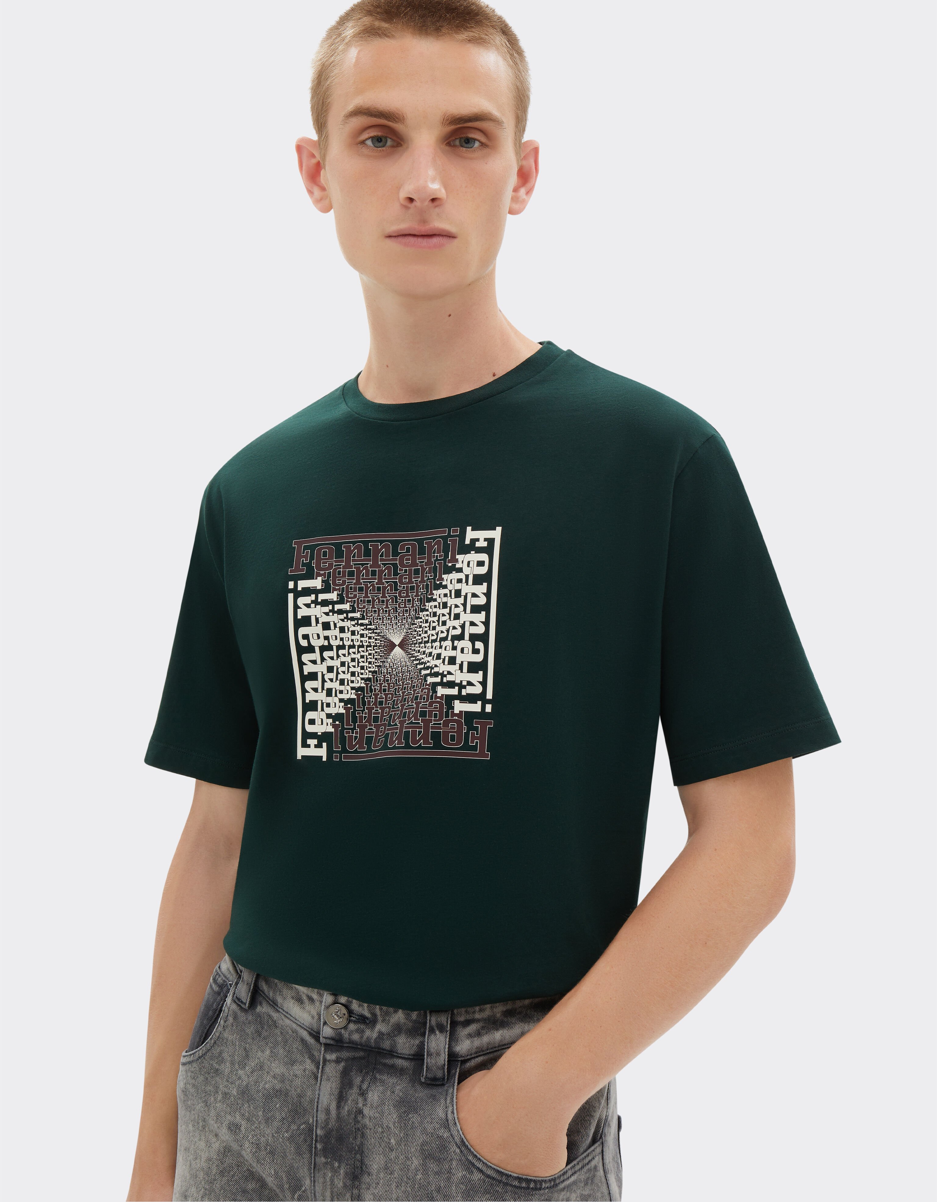 Ferrari T-Shirt mit Ferrari-Würfel-Aufdruck Militärgrün 21181f