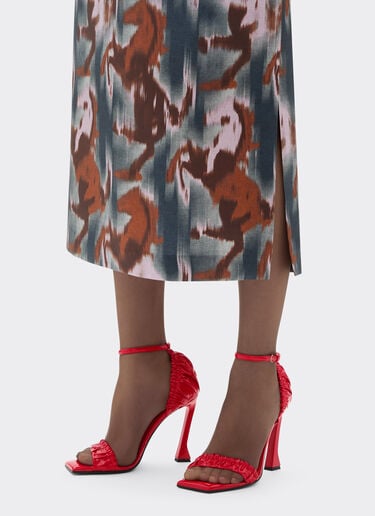 Patent leather high heel sandal with strap Ferrari Patent leather high heel sandal with strap Racing red 22725f