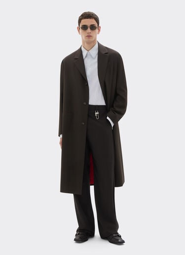 Ferrari Coat in cool Q-Cycle® wool Dark brown 50034f