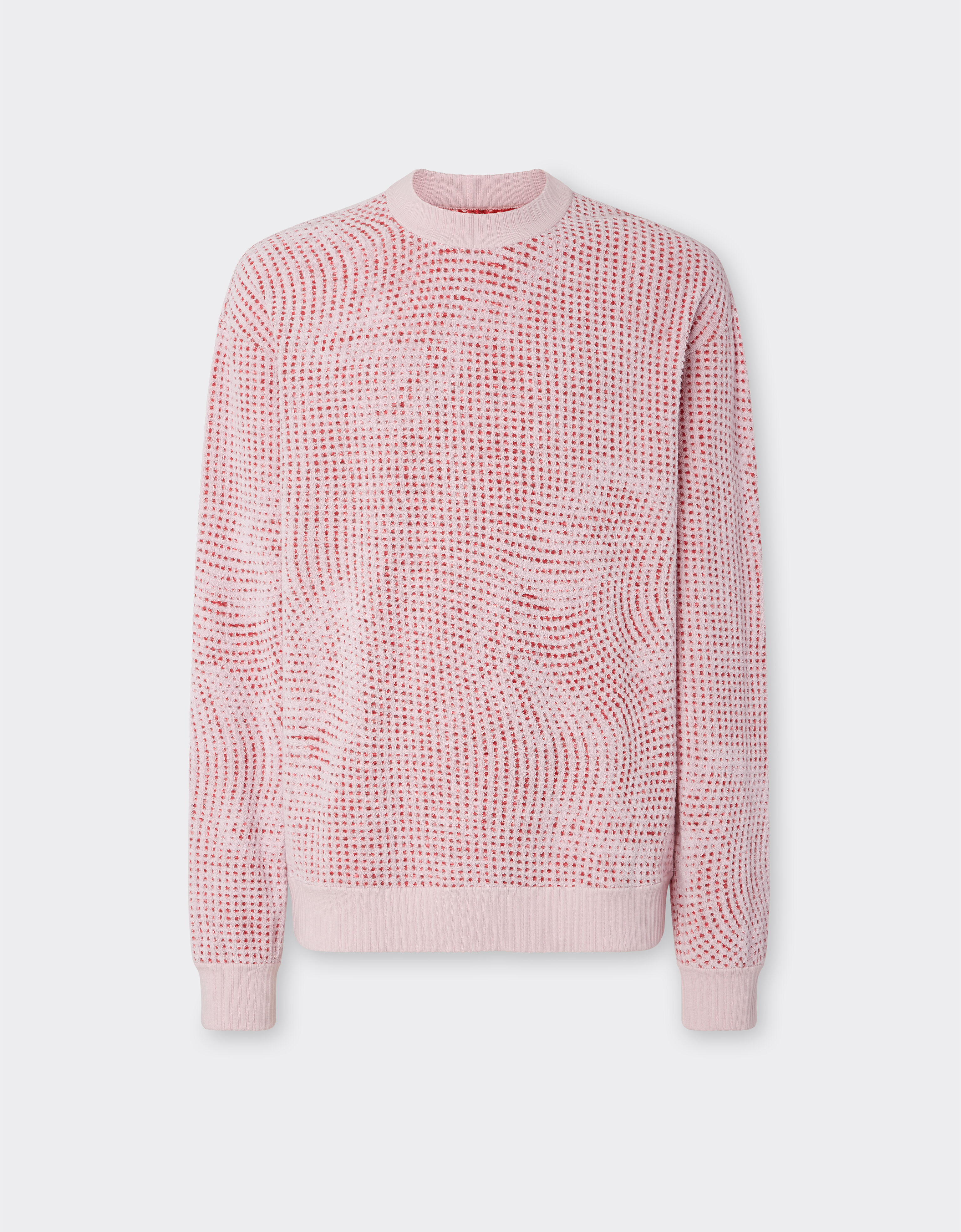 Ferrari Sweatshirt in terry jacquard with Cavallino Dots pattern Wisteria 22750f