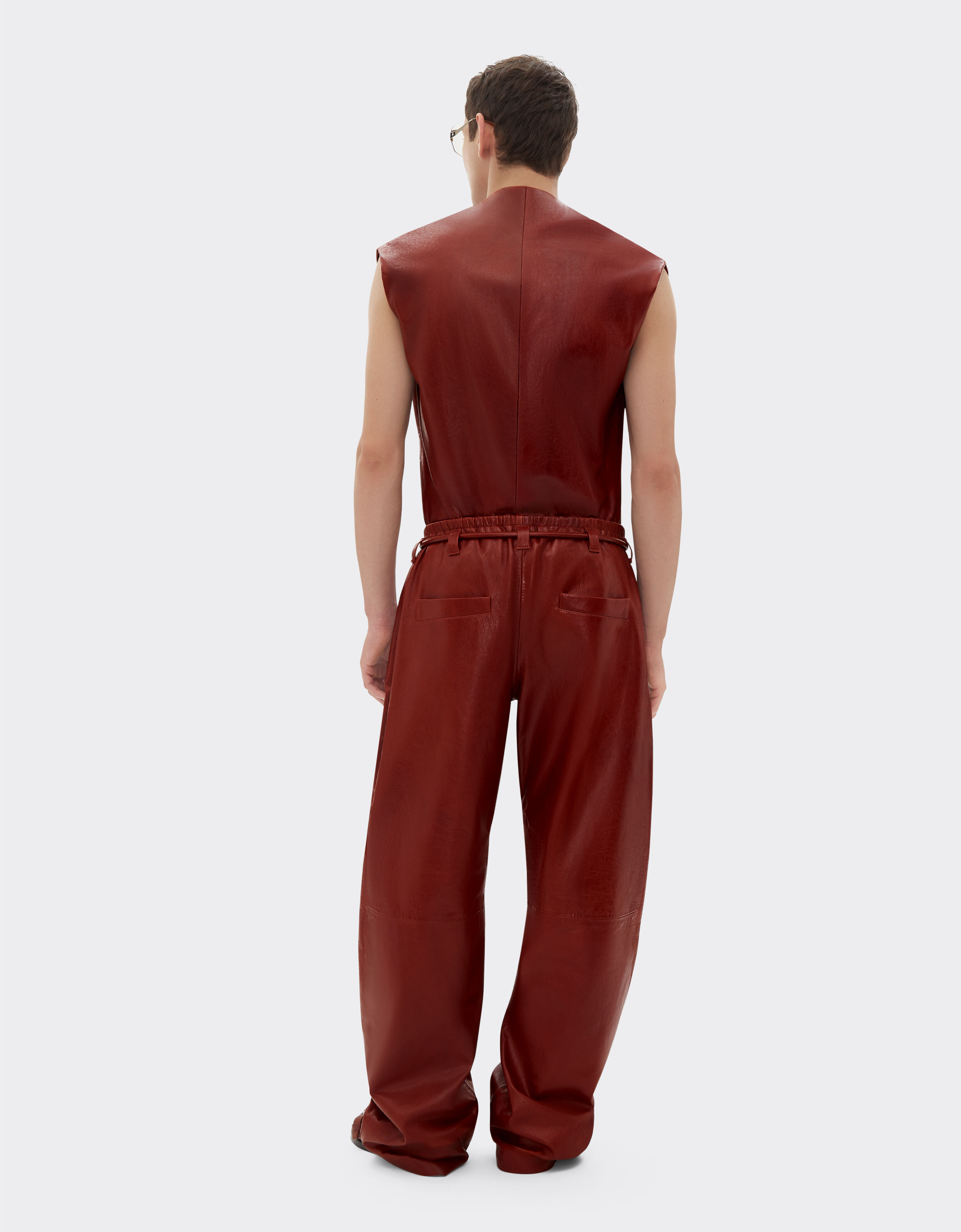 Ferrari Waxed leather trousers Fired Brick 50936f